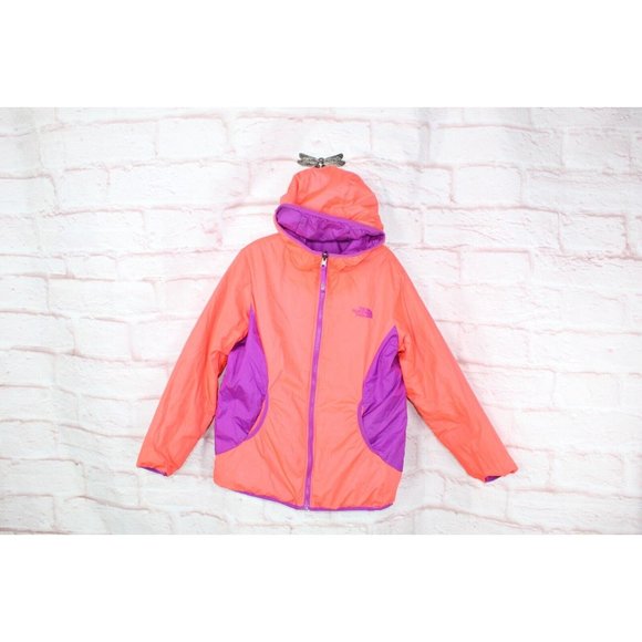 The North Face Purple Orange Nylon Zip Up Hooded Reversible Jacket Size L - Picture 8 of 12